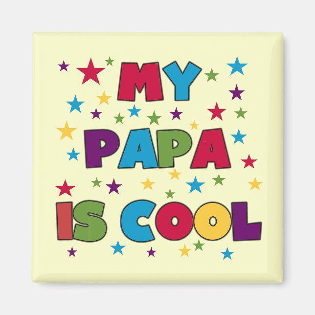 Aimant Mon Papa est un T-shirt et un cadeau Cool (Devant)