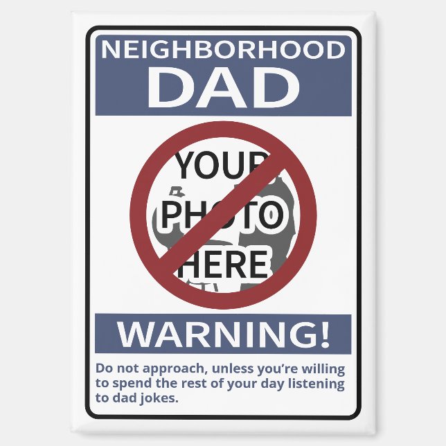 Aimant Mon père de quartier personnel signe Blue X'd Out (Recto)