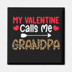 Aimant Mon Valentin m'appelle Grand-père Léopard Buffle