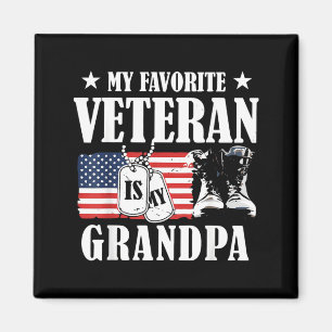 Aimant Mon vétéran préféré est Grand-père Famille patriot