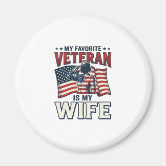 Aimant Mon vétéran préféré est ma femme Chemise patriotiq
