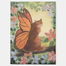 Aimant Monarch Butterfly Cat in Meadow