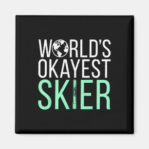Aimant Mondial Skieur Moyen Ski Neige Sport d'hiver Skieu