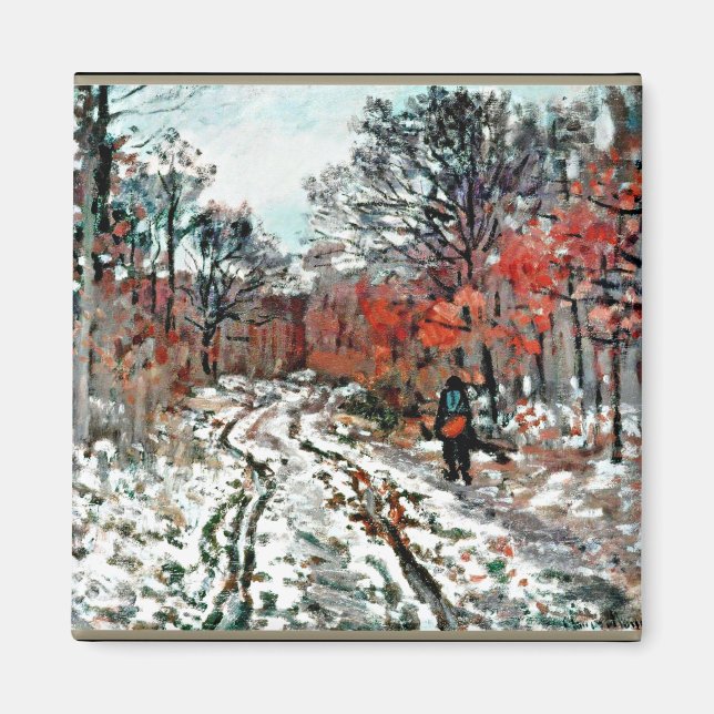 Aimant Monet - Chemin à travers la forêt, Effet neige (Devant)