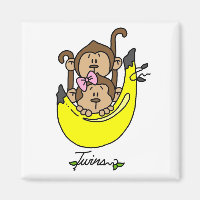 Monkey Twin Boy and Girl Tshirts and Gifts