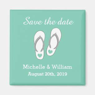 Aimant Monnaie Enregistrer la date plage slipper mariage 