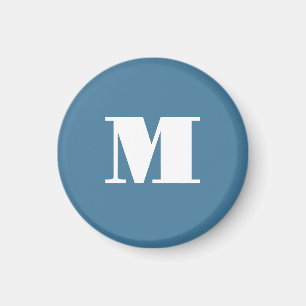 Aimant Monogram Solide Blue Pastel Minimaliste Profession