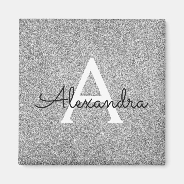 Aimant Monogramme Anniversaire Paillettes et Brillants Ar (Devant)