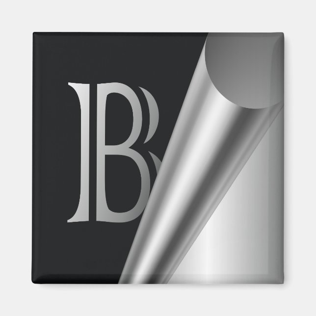 Aimant Monogramme "B" en acier (Devant)
