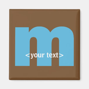 Aimant Monogramme bleu et Brown - lettre M