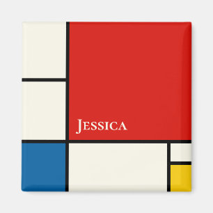 Aimant Monogramme Carré De Stijl Inspiré