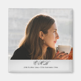 Aimant Monogramme commémoratif des funérailles