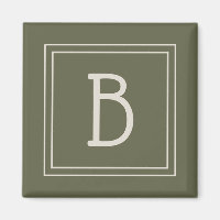 Monogramme côtier vert mousse et blanc
