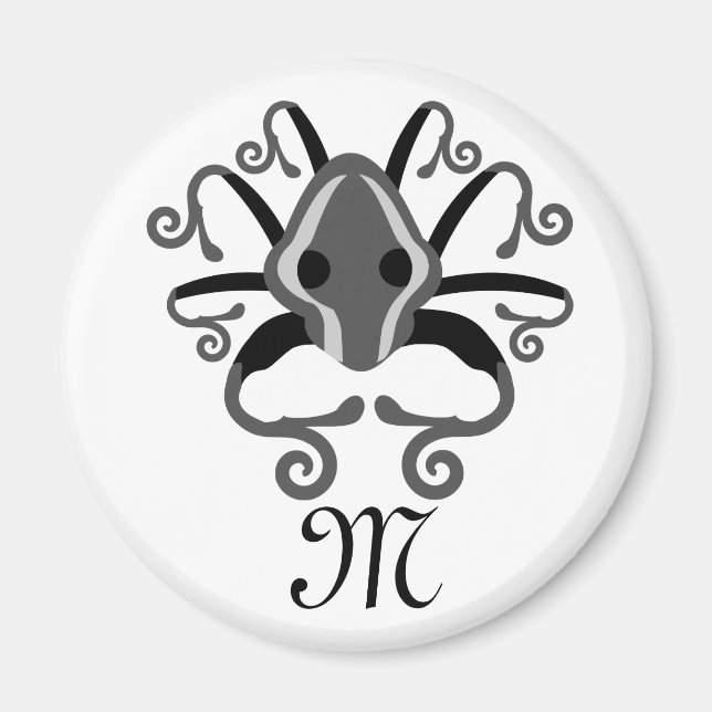 Aimant Monogramme de calmar gris (Devant)