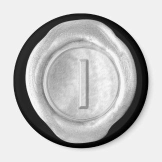 Aimant Monogramme de cire - Argent - Style gras -