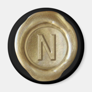 Aimant Monogramme de cire - Or - Style gras -