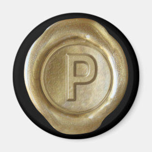 Aimant Monogramme de cire - Or - Style gras -