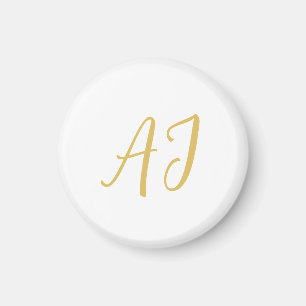 Aimant Monogramme de couleur or professionnel classique i