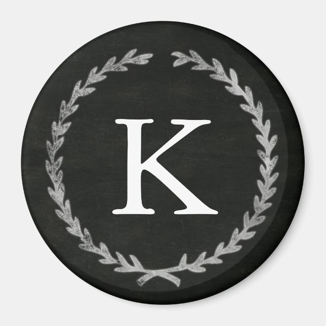 Aimant monogramme de couronne de tableau noir (Devant)