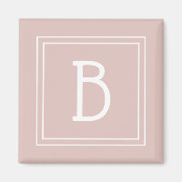 Monogramme de ferme moderne rose et blanc initial