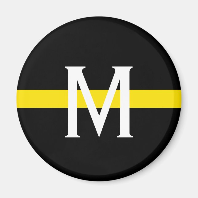 Aimant Monogramme de ligne jaune mince du distributeur (Devant)