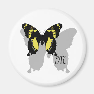 Aimant Monogramme de l'ombre des papillons jamaïcains