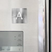 Monogramme de nom en métal brossé argent