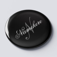 Monogramme de nom noir et blanc personnalisé uniqu