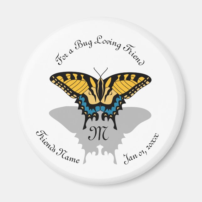 Aimant Monogramme de papillon Swallowtail (Devant)