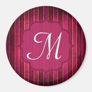 Aimant Monogramme d'or de framboise