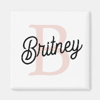 Monogramme et nom personnalisé moderne Pastel Pink