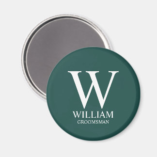 Aimant Monogramme et nom personnalisés des garçons d'honn