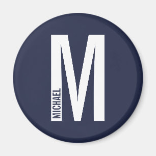 Aimant Monogramme et nom personnalisés modernes
