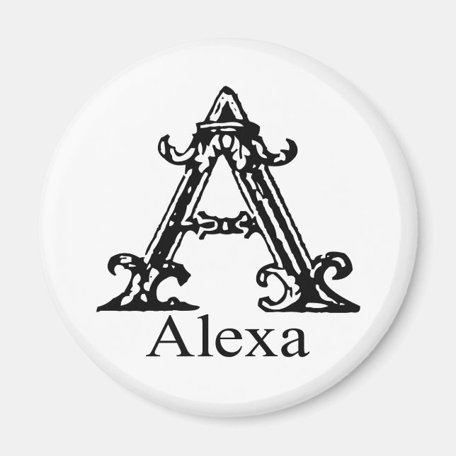Aimant Monogramme fantaisie : Alexa (Devant)