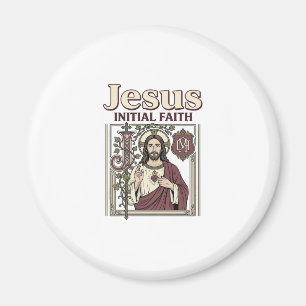 Aimant Monogramme initial de Jésus Foi Monogramme initial