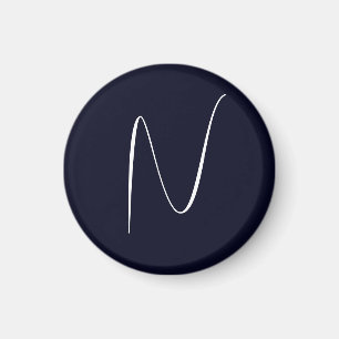 Aimant Monogramme Initial Manuscrit Professionnel Simple
