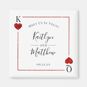 Aimant Monogramme Jeu Carte Mariage Enregistrer La Date