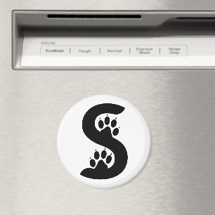 Aimant Monogramme lettre S empreintes de patte d'ours