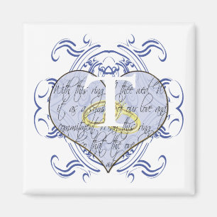 Aimant Monogramme Mariage Vow Heart