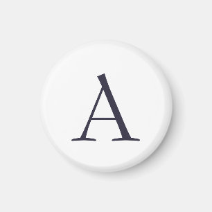 Aimant Monogramme moderne élégant bleu clair initial