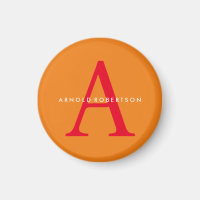 Monogramme moderne tendance orange rouge