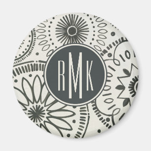 Aimant Monogramme Motif Abstrait Kami