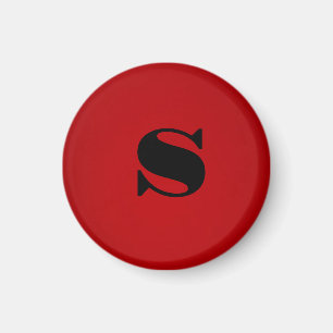 Aimant Monogramme noir rouge élégant professionnel initia