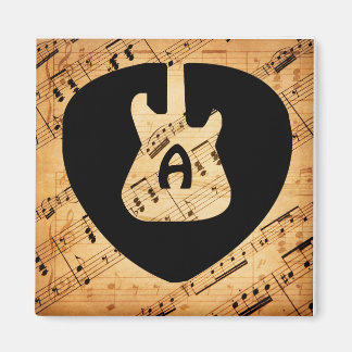 Aimant Monogramme Onde Sonore Guitare Rock and Roll Vinta