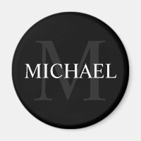 Monogramme personnalisé et nom noir