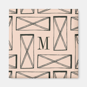 Aimant Monogramme Rectangle géométrique X Design