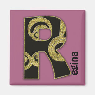 Aimant monogramme rétro - R