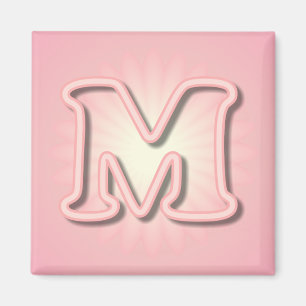 Aimant Monogramme rose M