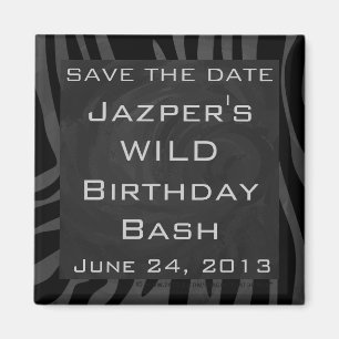 Aimant Monogramme Zebra Noir et gris