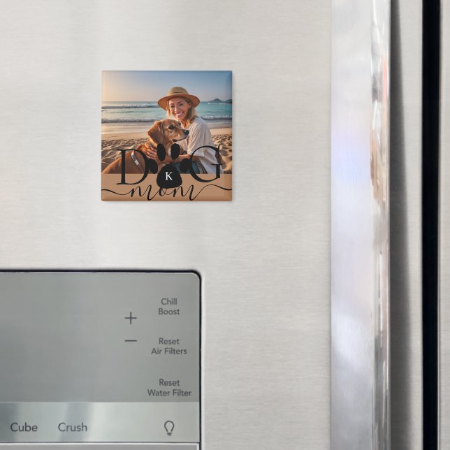 Aimant Monographie de la mémoire photo de Dog Mom (In situ (réfrigérateur))